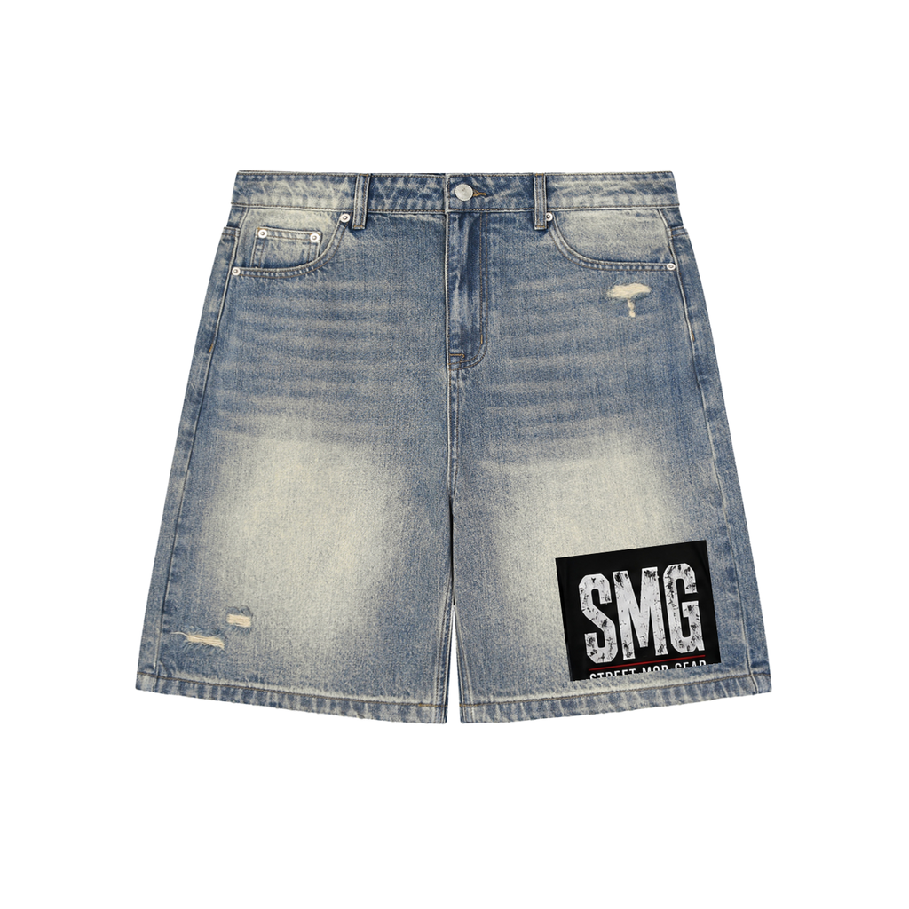 Faded Distressed Baggy Denim Shorts SMG