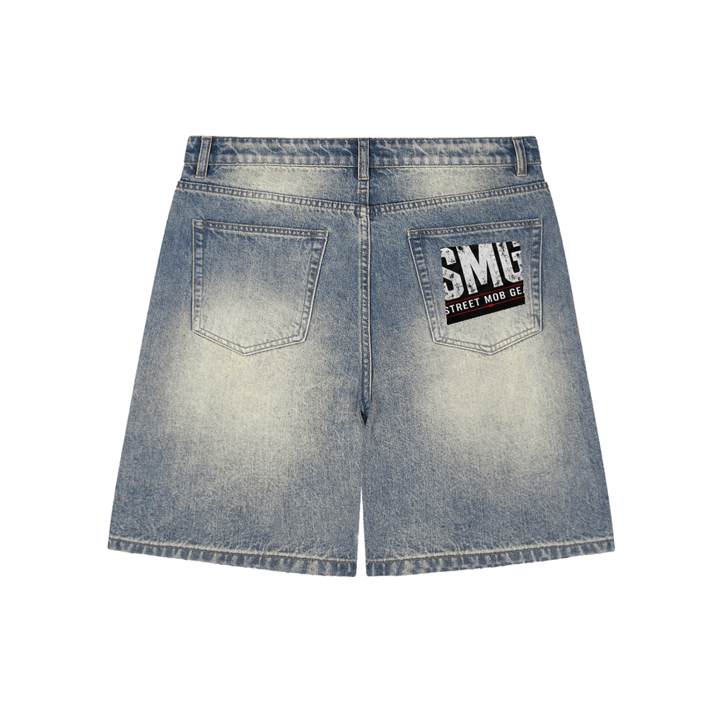 Faded Distressed Baggy Denim Shorts SMG